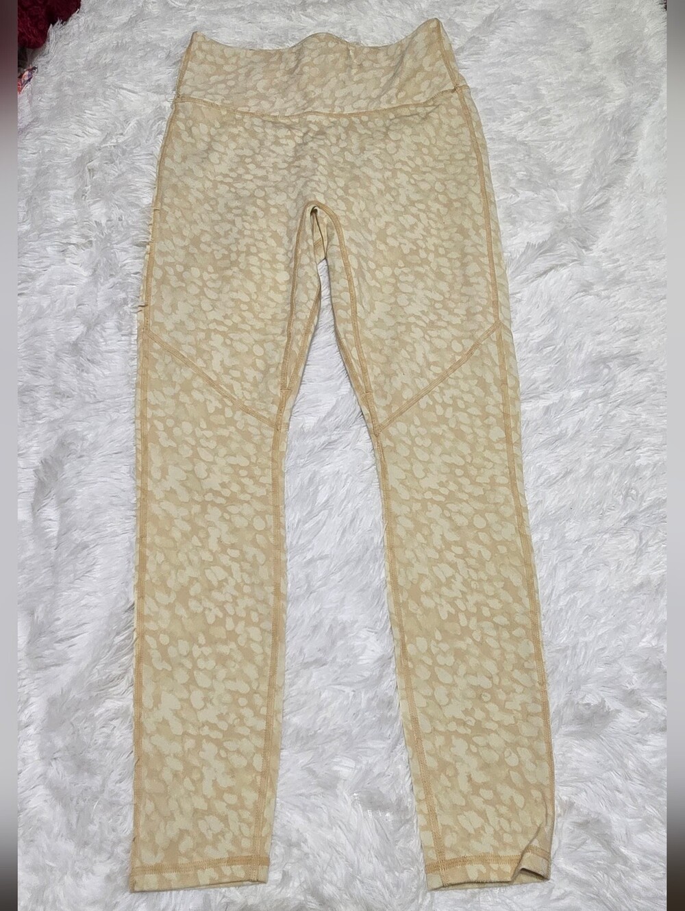 Fabletics Beige Leopard-Print High-Rise Jeggings